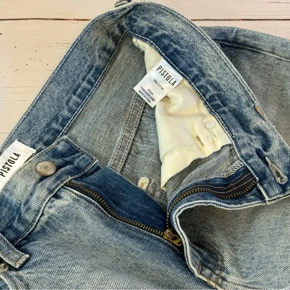 Anthropologie Pistola Bowie Bowed Lexi Barrel Leg Straight Jeans Size 28 NWT - Picture 8 of 10